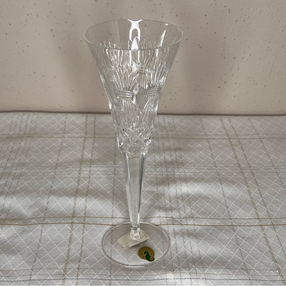 Waterford's Prosperity Toast Champagne Flute stickers attached